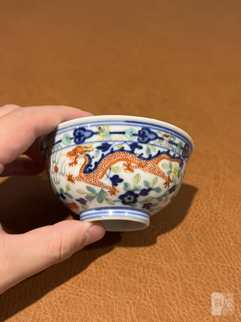清光绪 五彩龙凤纹碗 - 图4